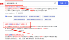 威海*深新能源科技有限公司網站排名最快上詞效果展示